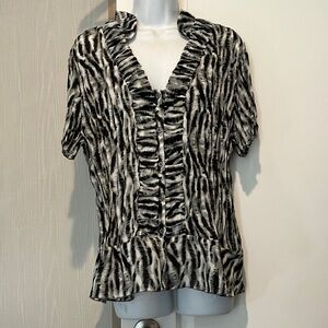 Elegant Zebra Print Women's Blouse
